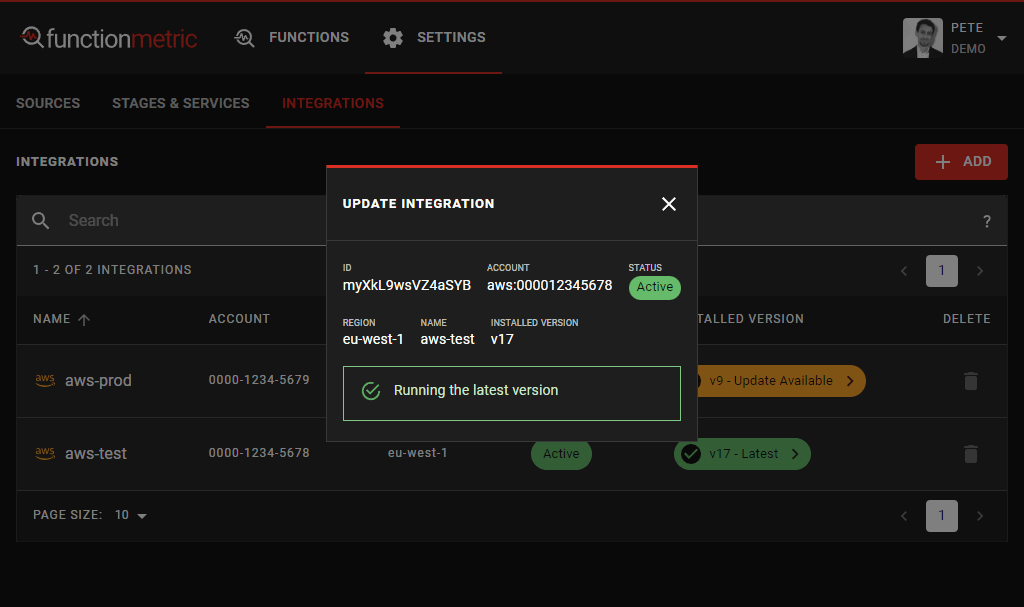 Update completed in functionmetric